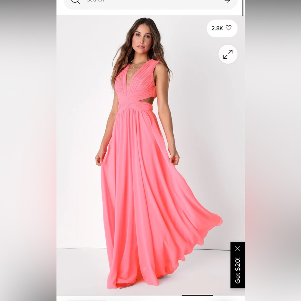 Lulu's Bright Pink Pleated Dress